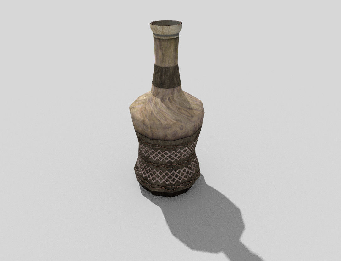 low poly medieval rum Low-poly 3D model_2