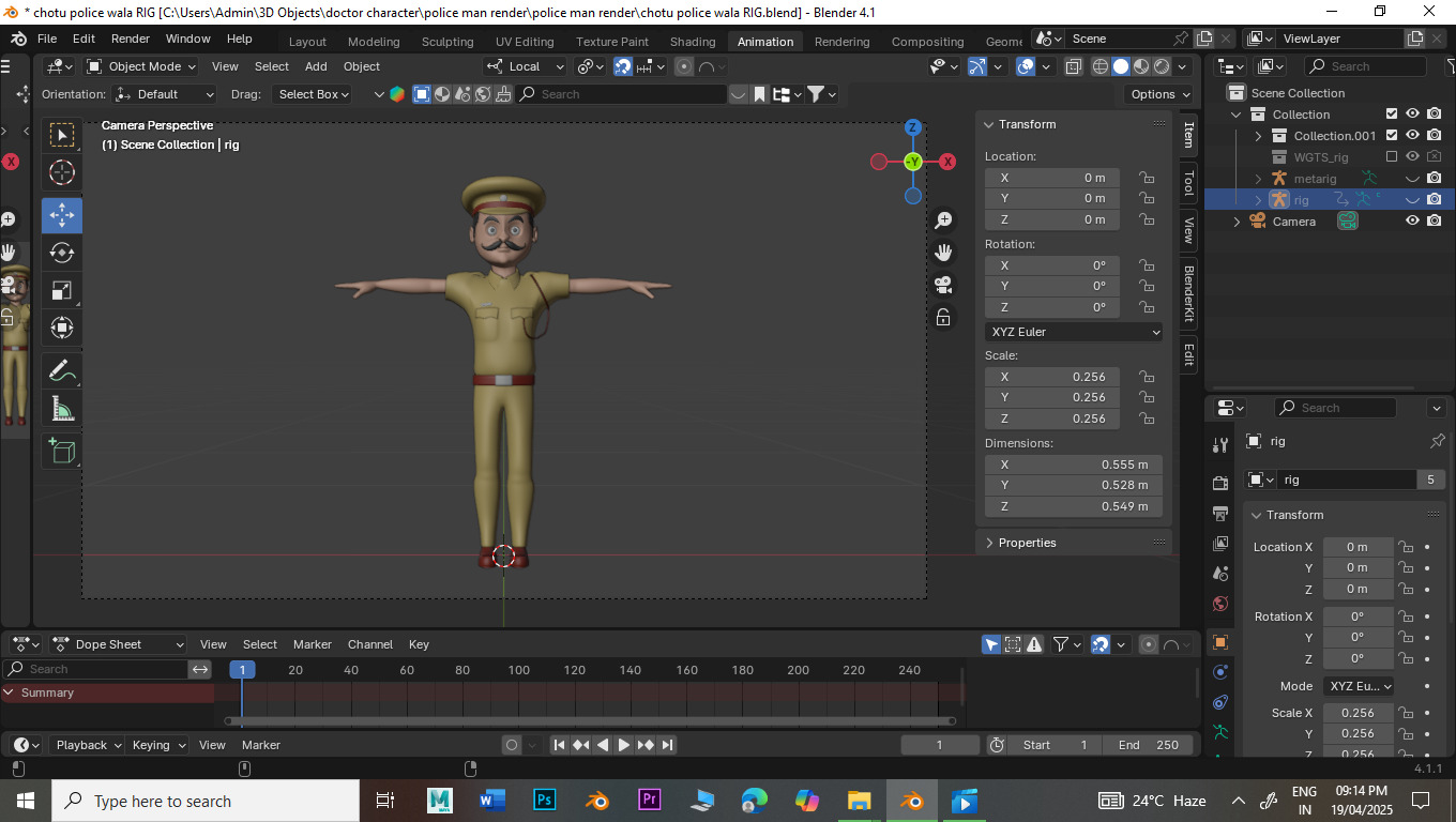 Indian Rigged Police Man2 check the description is important 3D model_1