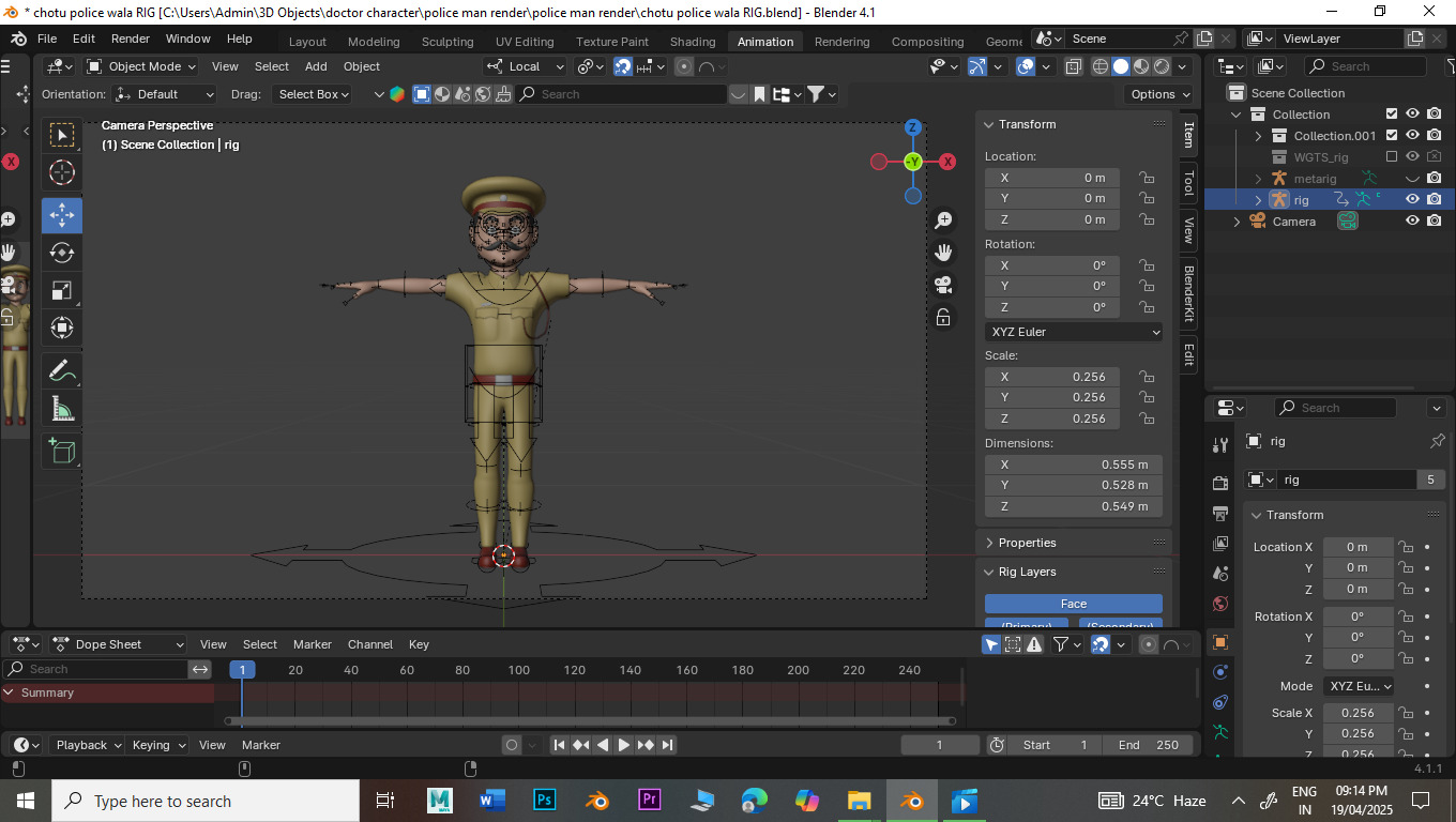 Indian Rigged Police Man2 check the description is important 3D model_2