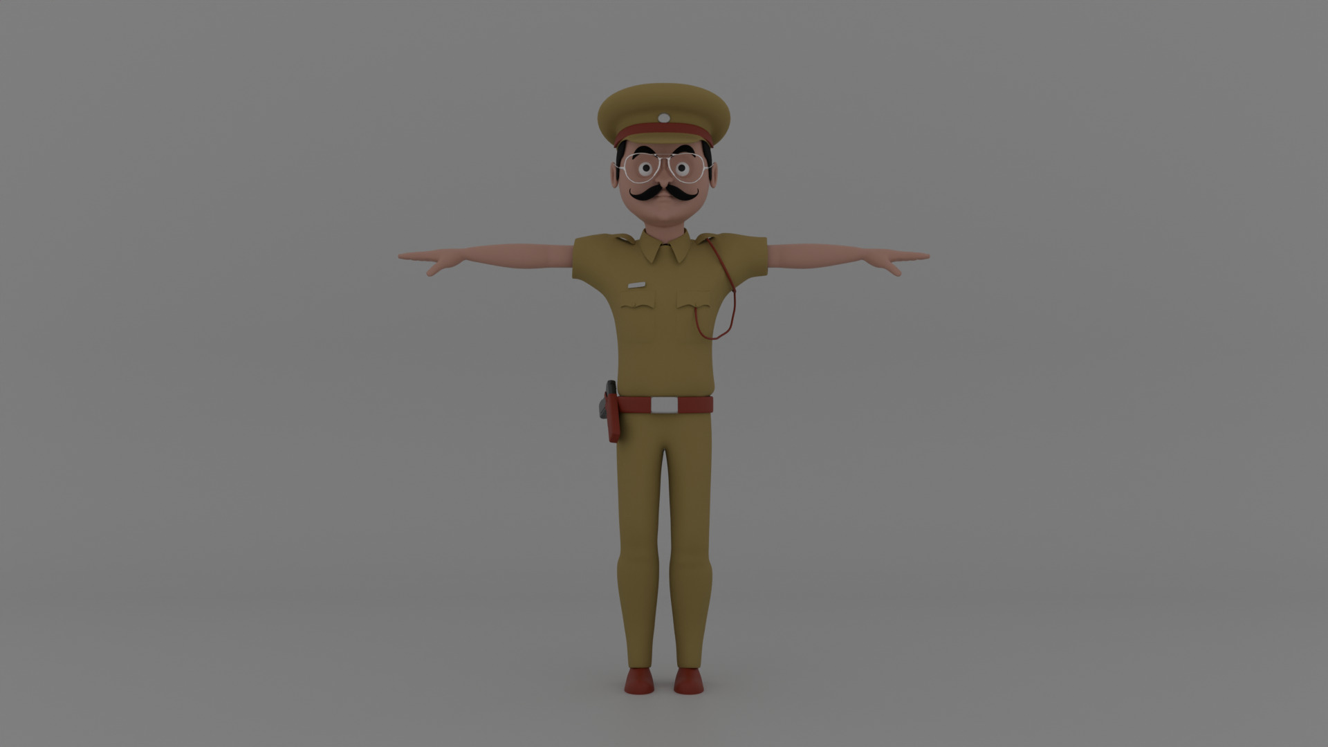 Indian Rigged Police Man2 check the description is important 3D model_4