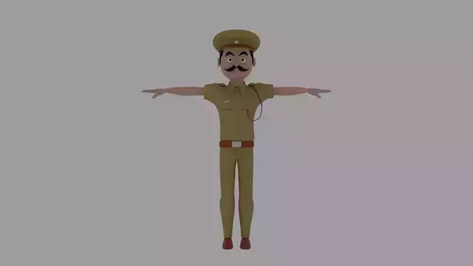 Indian Rigged Police Man2 check the description is important 3D model