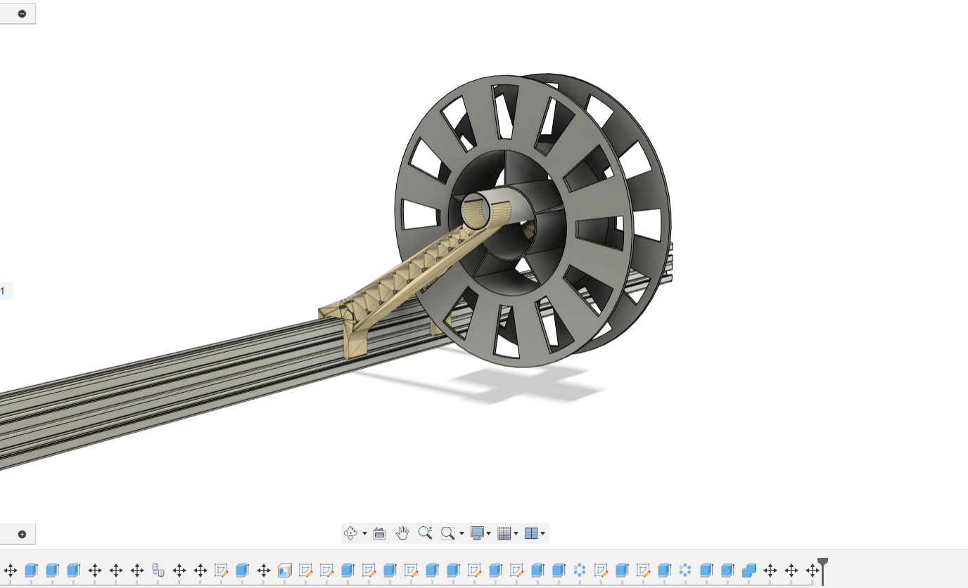 Filament spool holder for 2040 aluminium profile 3D print model_2