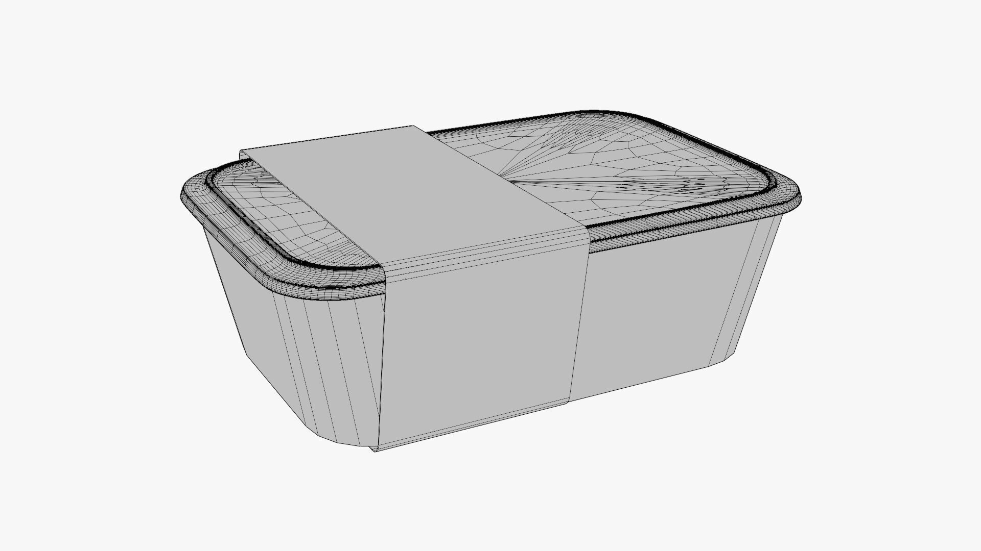 Basic Food Container - Geometry Only No Textures No Materials 3D model_5