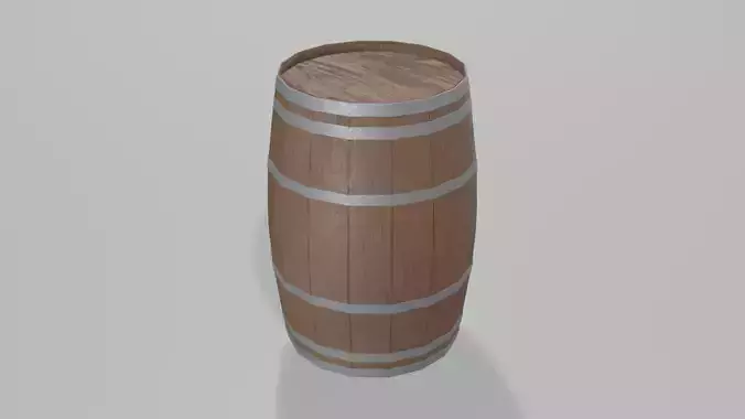 Heavy Toasted Lowpoly Bourbon Rundlet Barrel