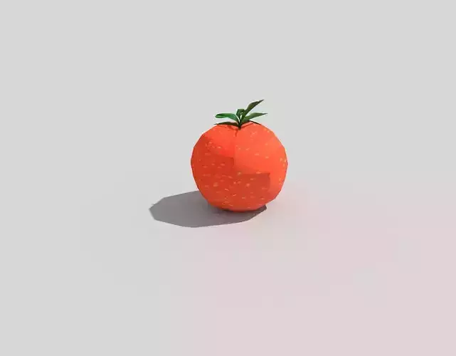 low poly tomato orange Low-poly 3D model
