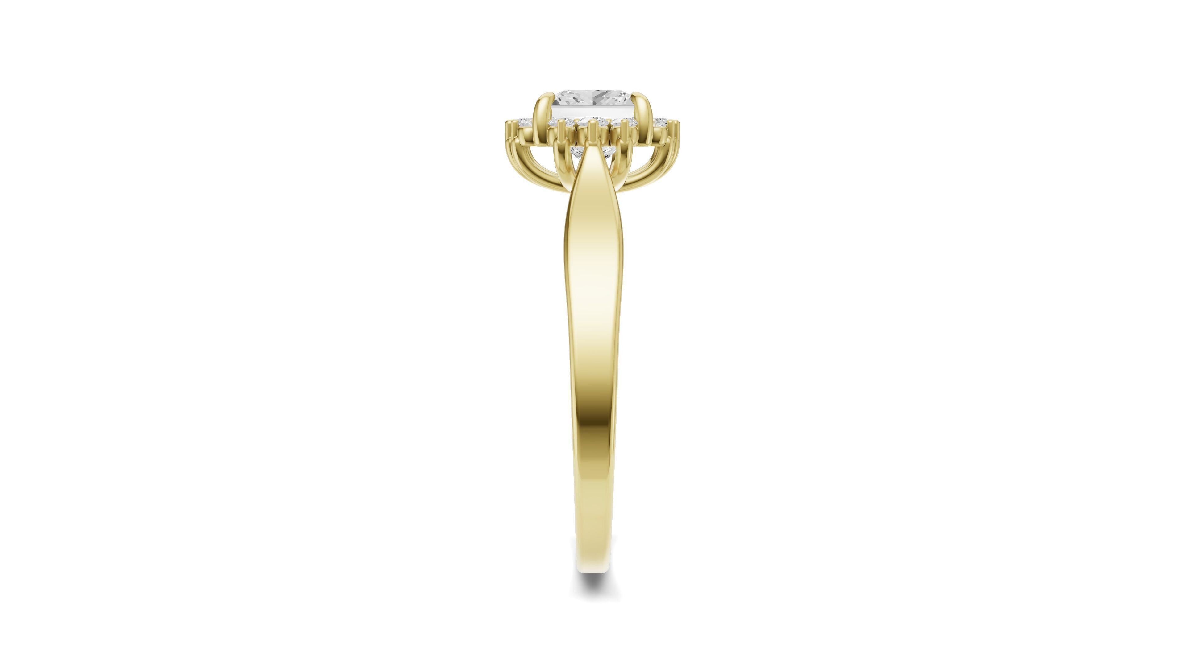 Princess Diamond Engagement Ring For Women 3D print model_10