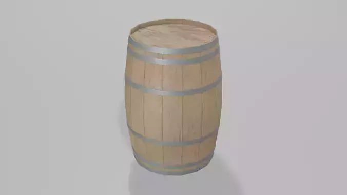 Light Toasted Lowpoly Bourbon Rundlet Barrel
