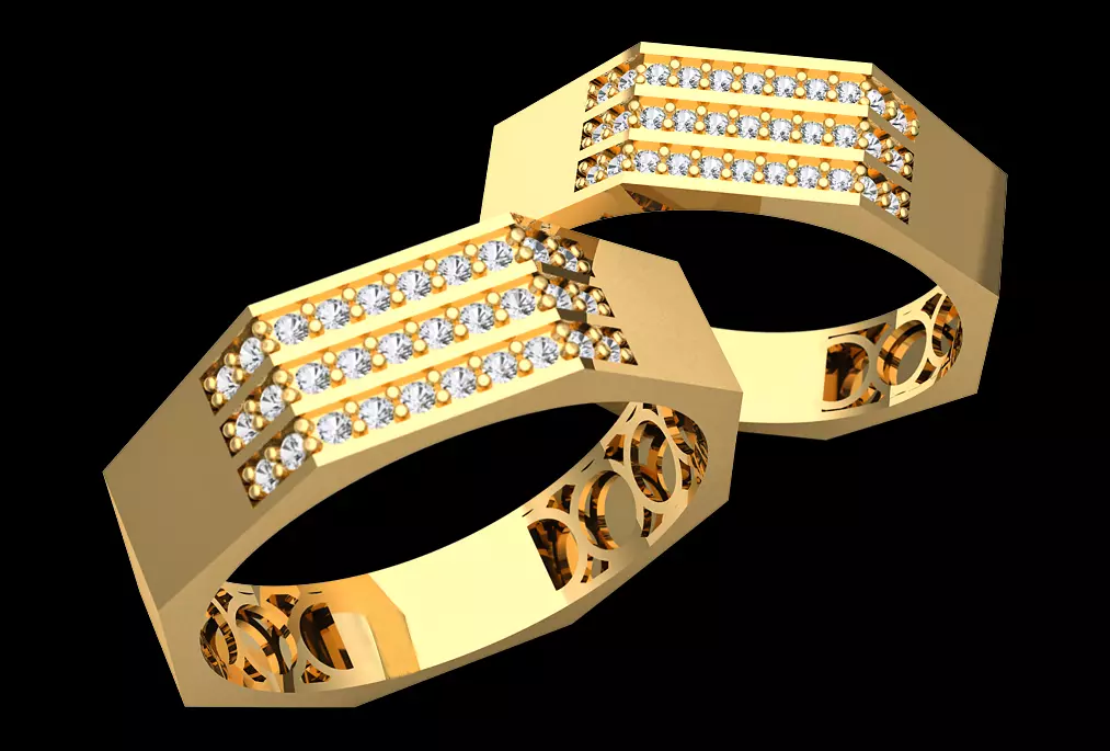 8-sided set rings 3D print model