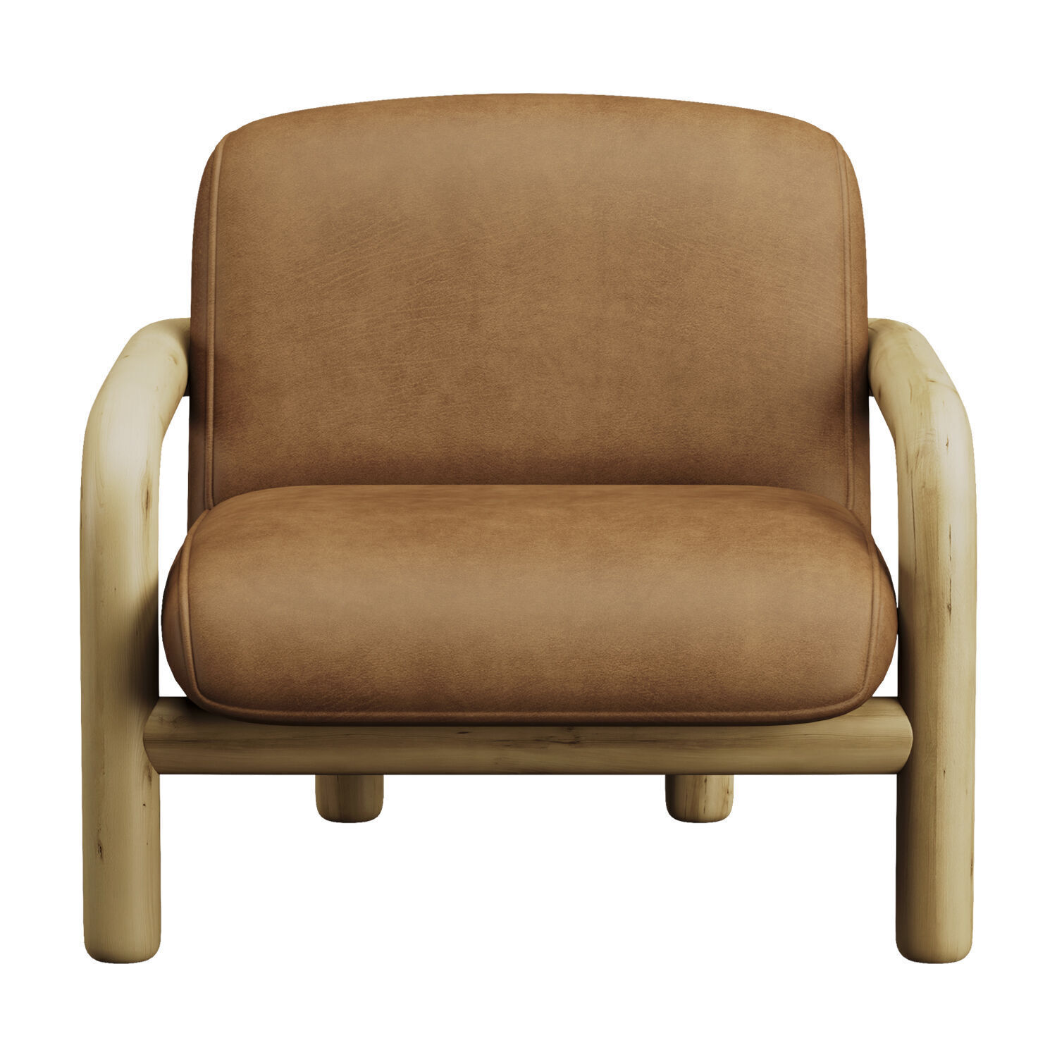 West Elm Curved Modern Upholstered Bed 3D model_3