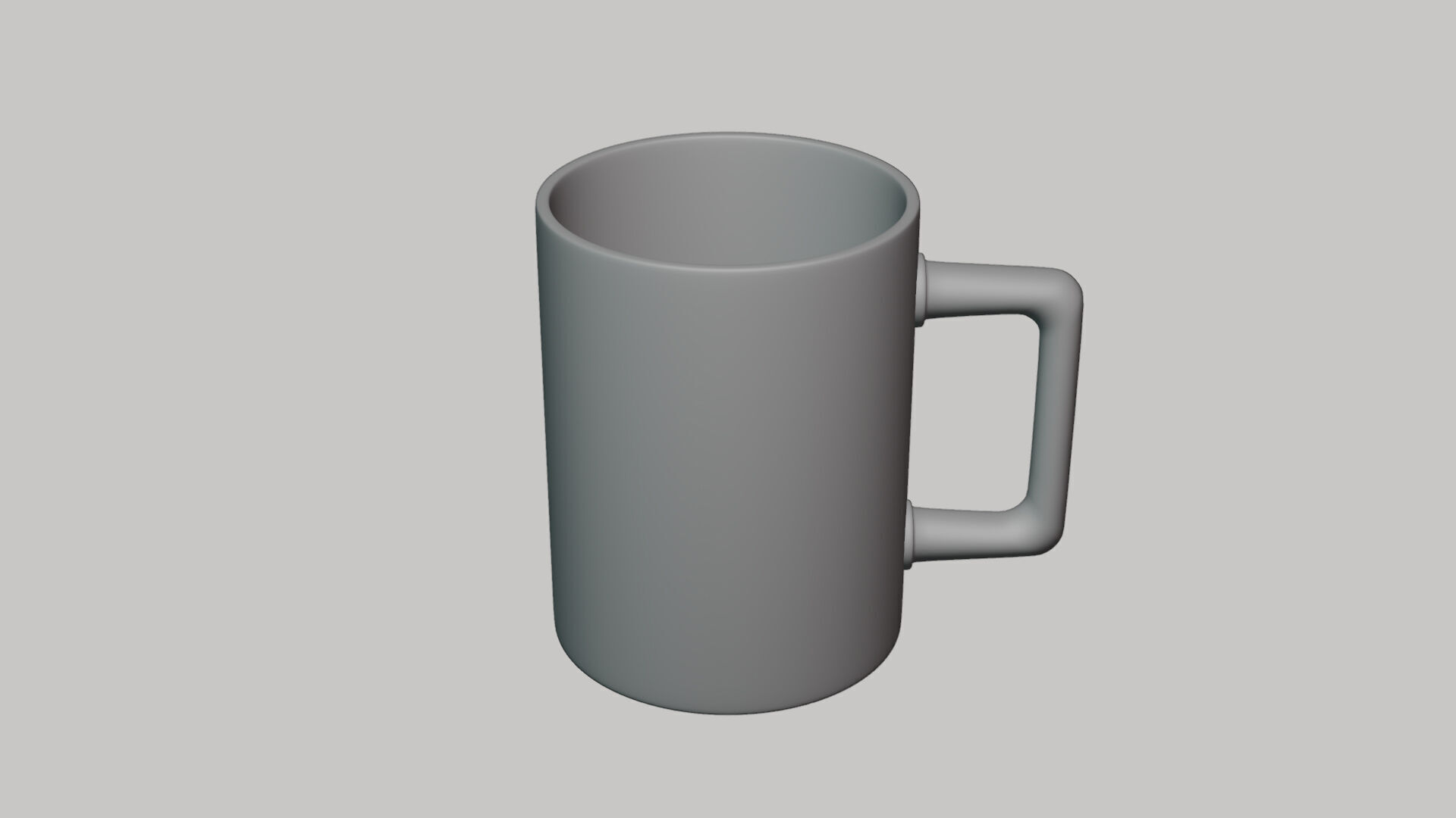 Basic Cup Mug - Geometry Only No Textures No Materials 3D model_3