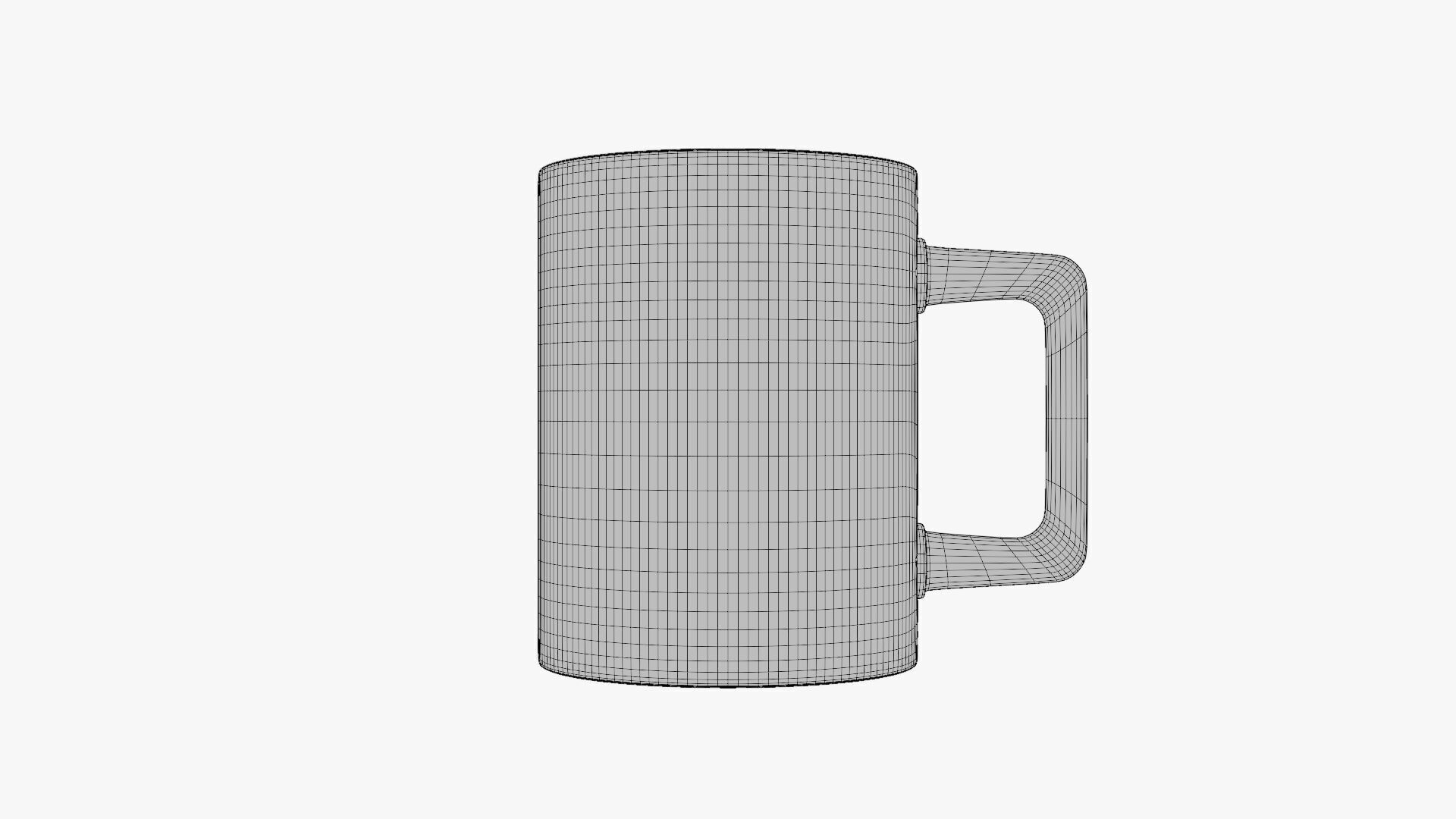 Basic Cup Mug - Geometry Only No Textures No Materials 3D model_5