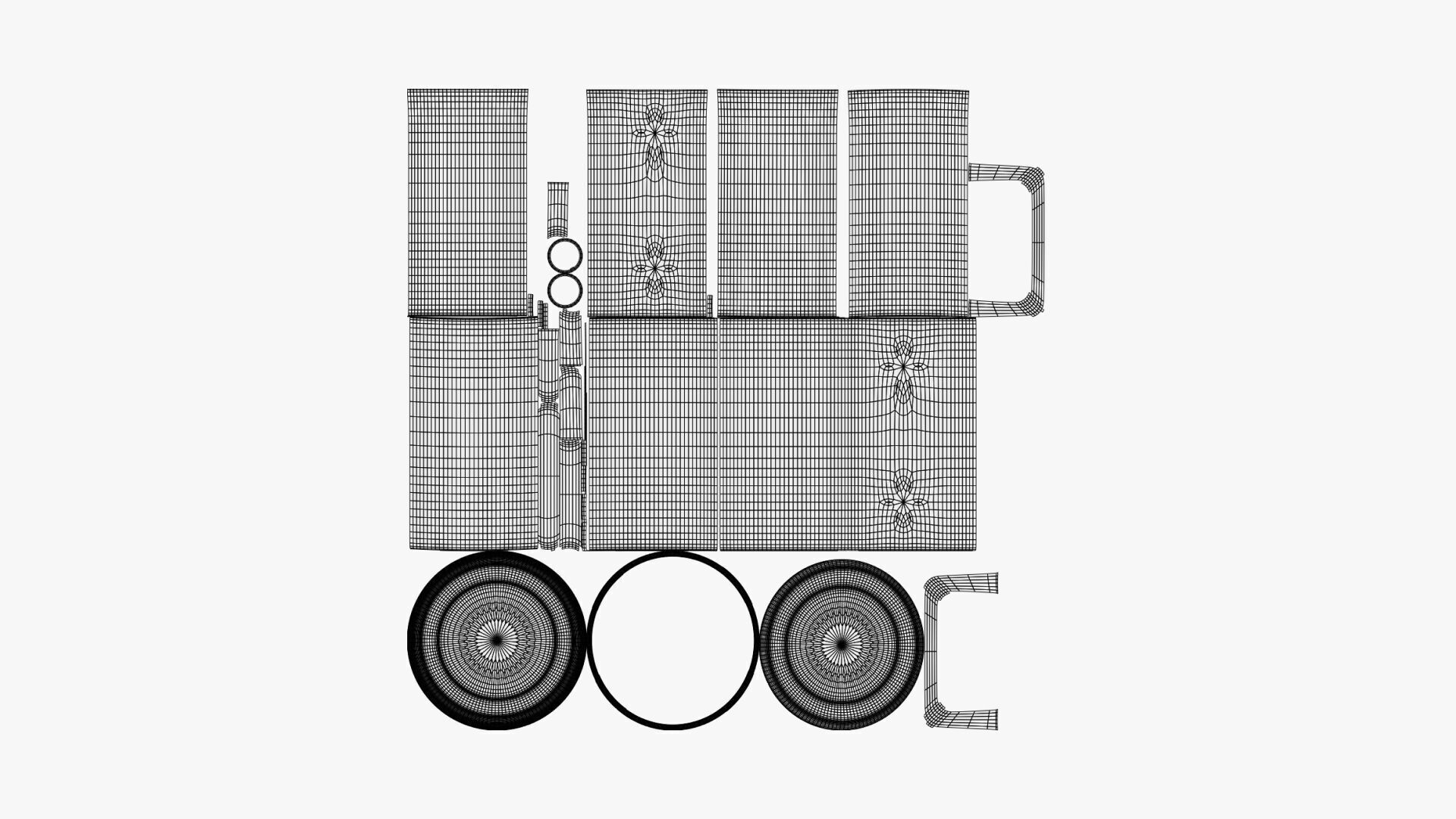 Basic Cup Mug - Geometry Only No Textures No Materials 3D model_6