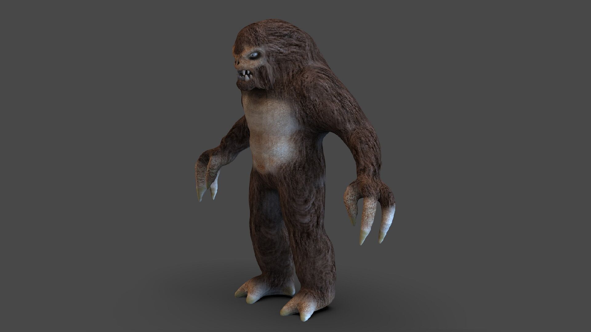 Yeti monster Low-poly 3D model_3