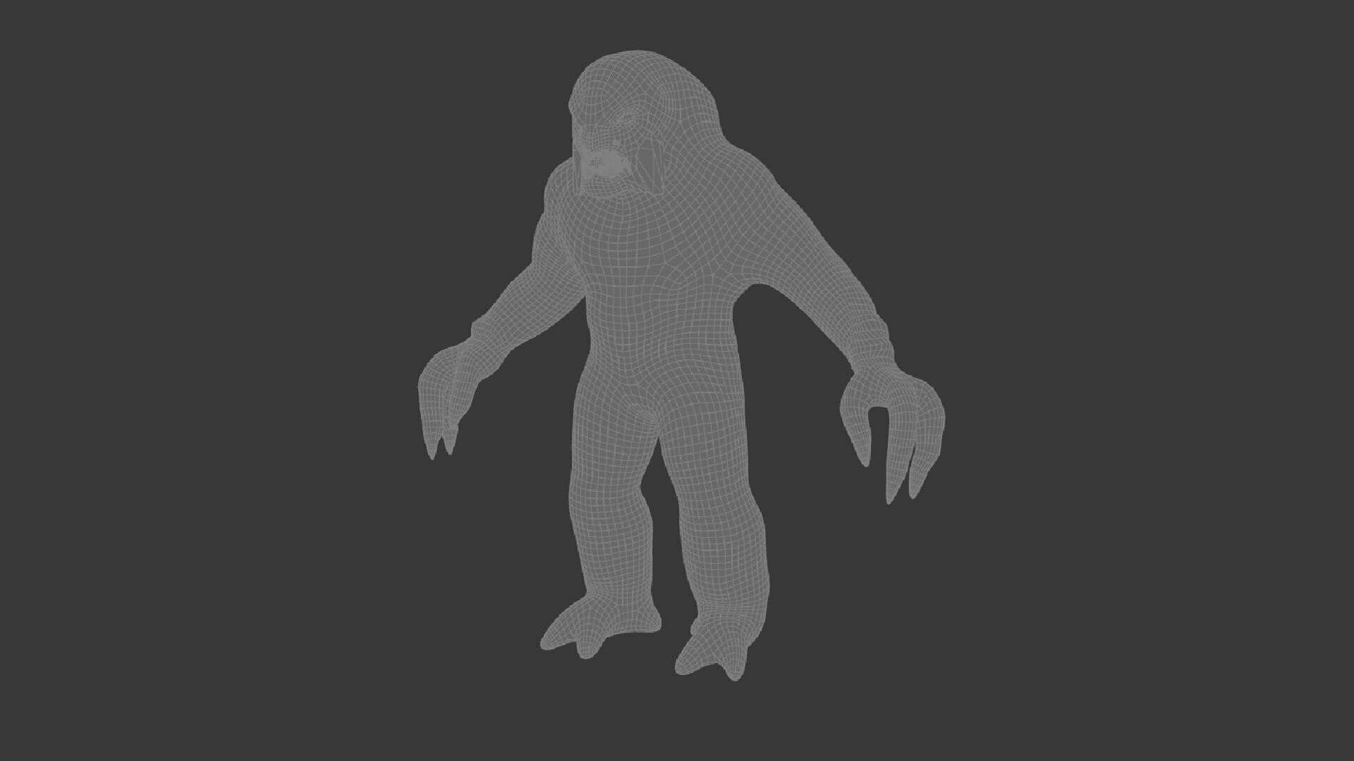 Yeti monster Low-poly 3D model_5