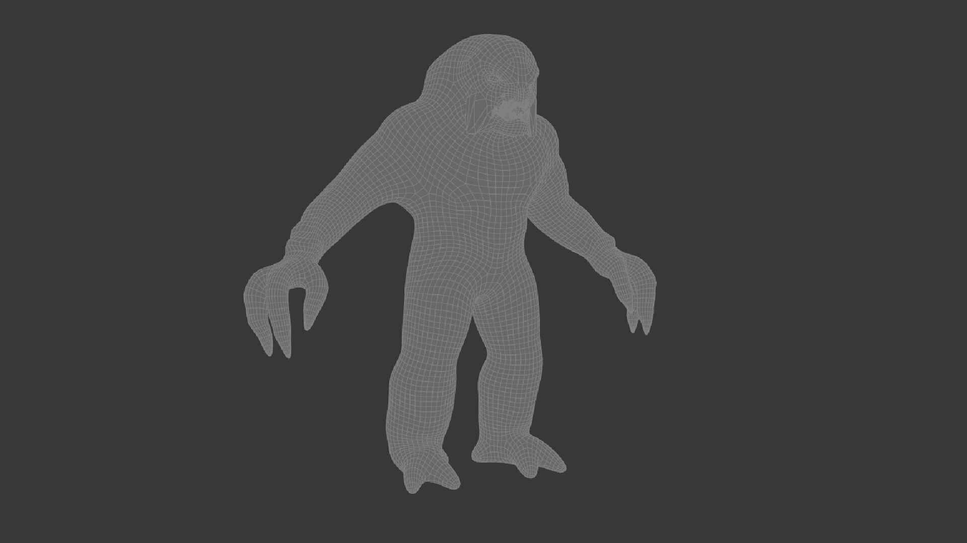 Yeti monster Low-poly 3D model_6