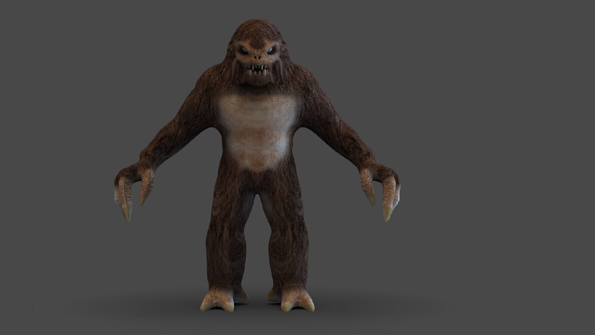 Yeti monster Low-poly 3D model_1