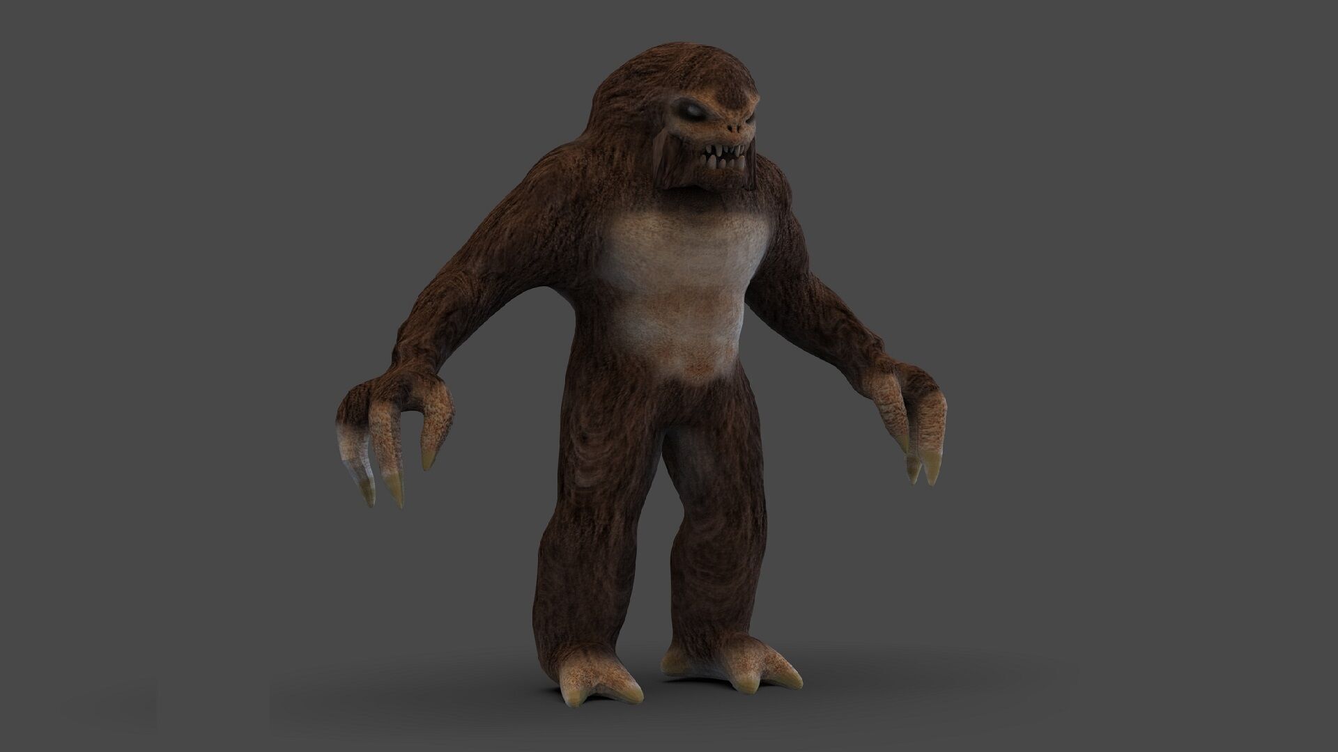 Yeti monster Low-poly 3D model_2