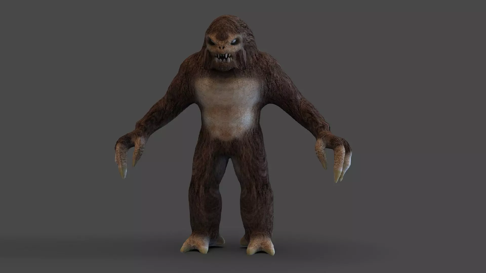 Yeti monster Low-poly 3D model_0