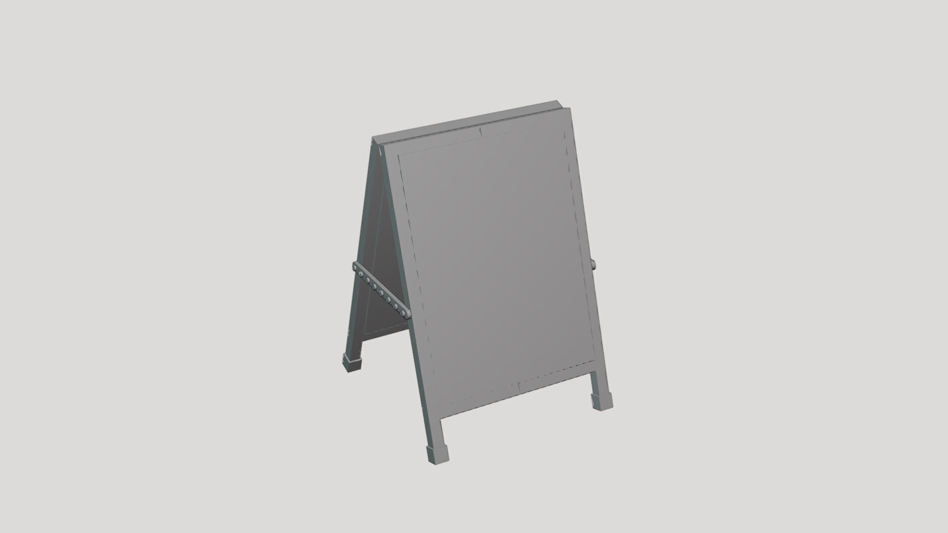 Basic A-Frame Stand - Geometry Only No Textures No Materials 3D model_4
