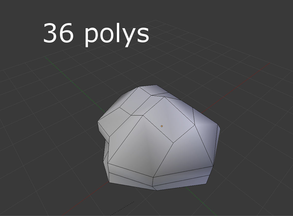 low poly rock Low-poly 3D model_2