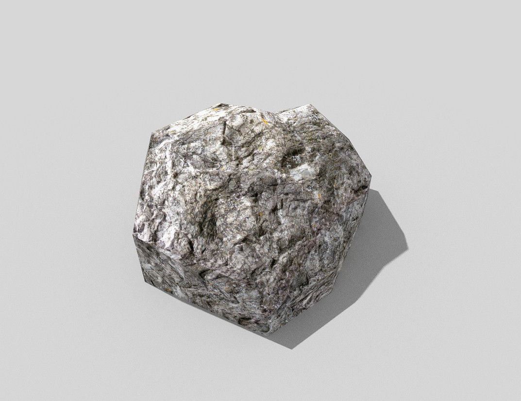 low poly rock Low-poly 3D model_3