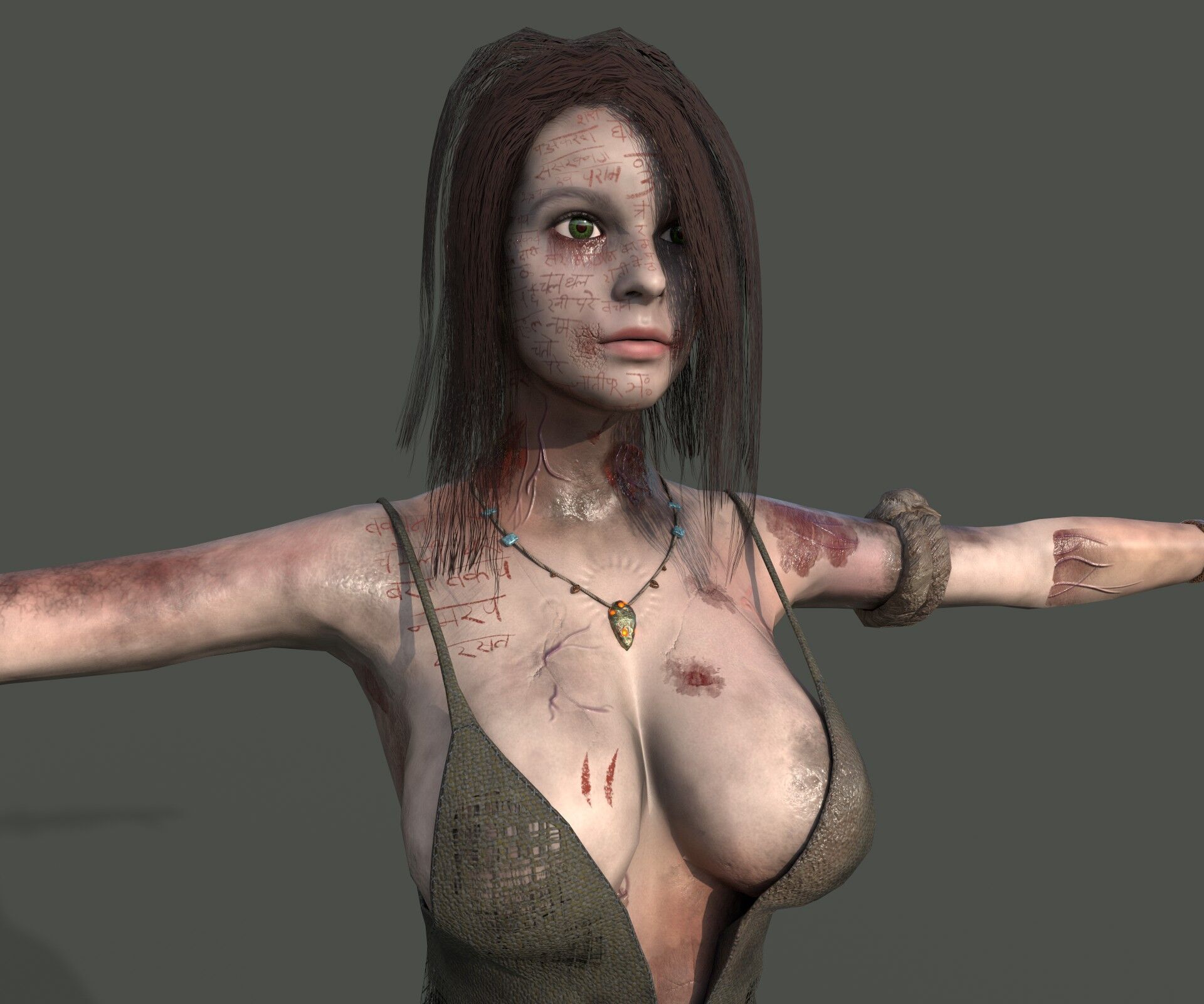 Zombie Witch 3D model_14