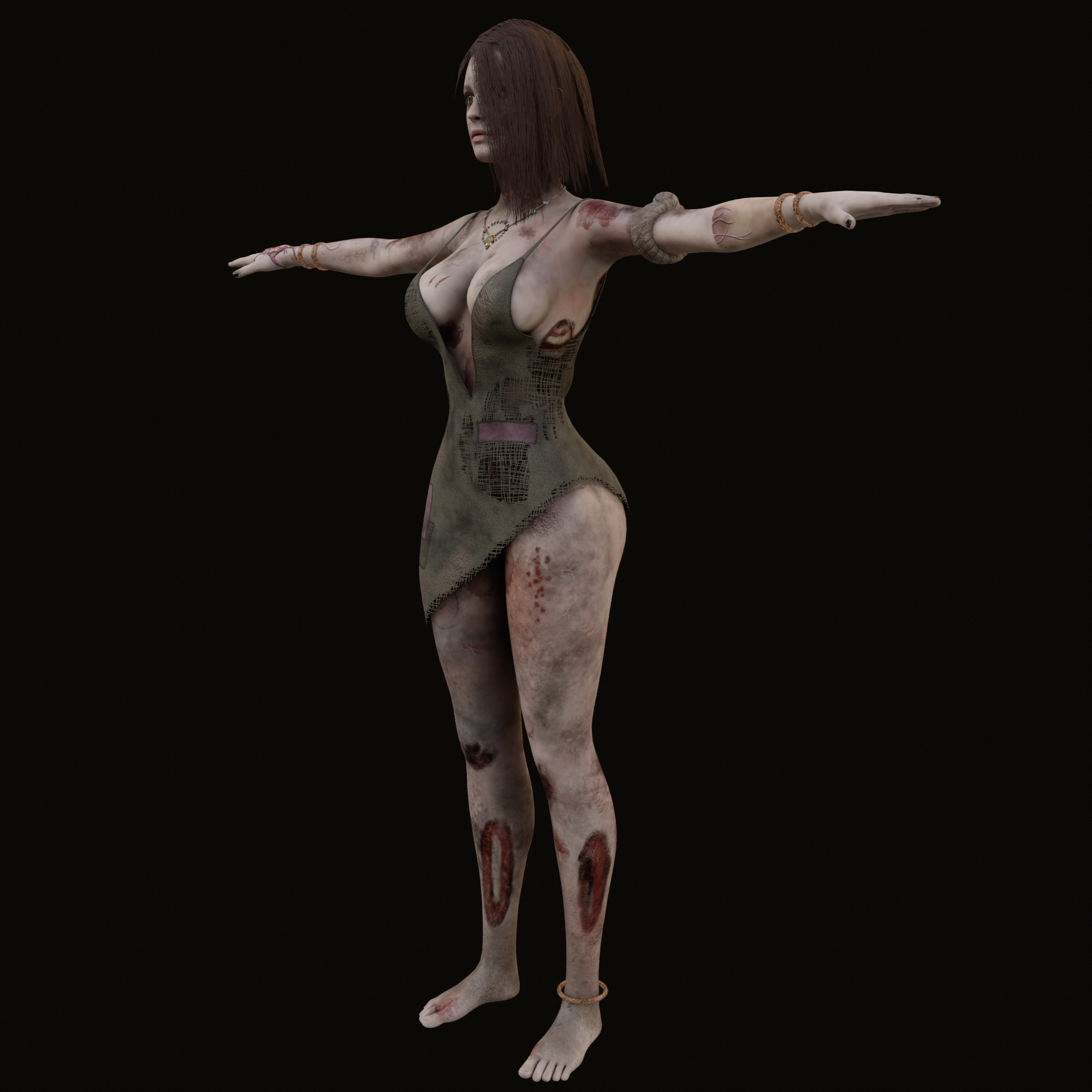 Zombie Witch 3D model_7
