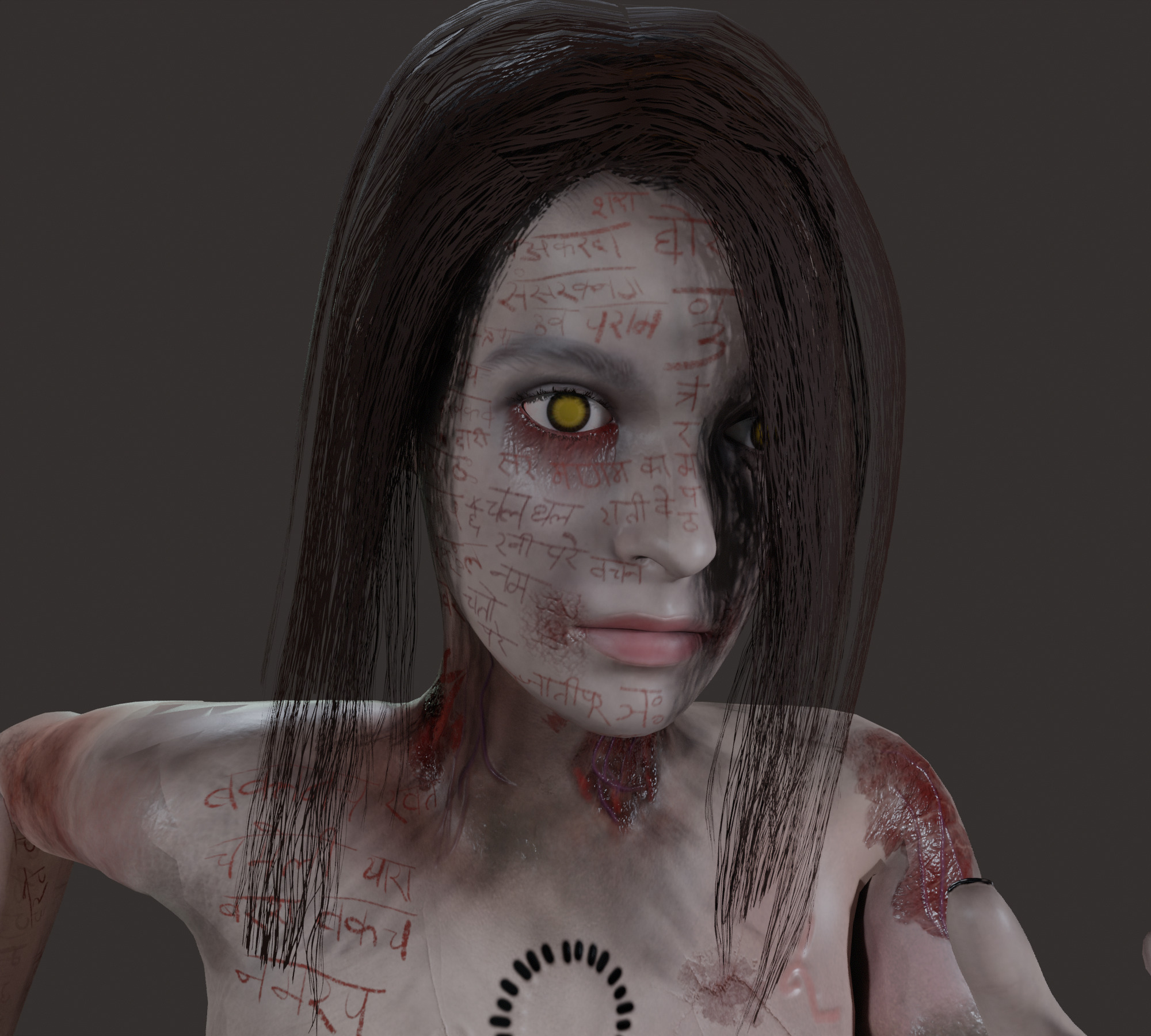Zombie Witch 3D model_17