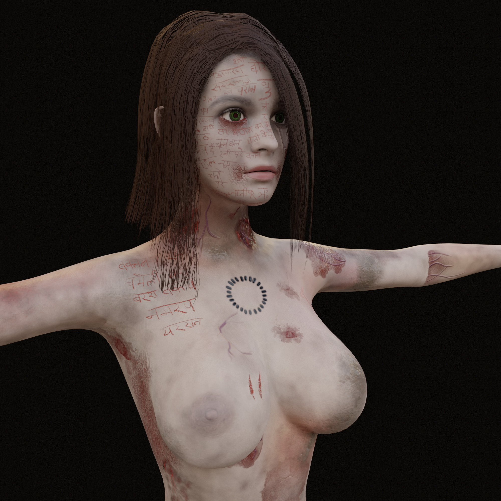 Zombie Witch 3D model_5