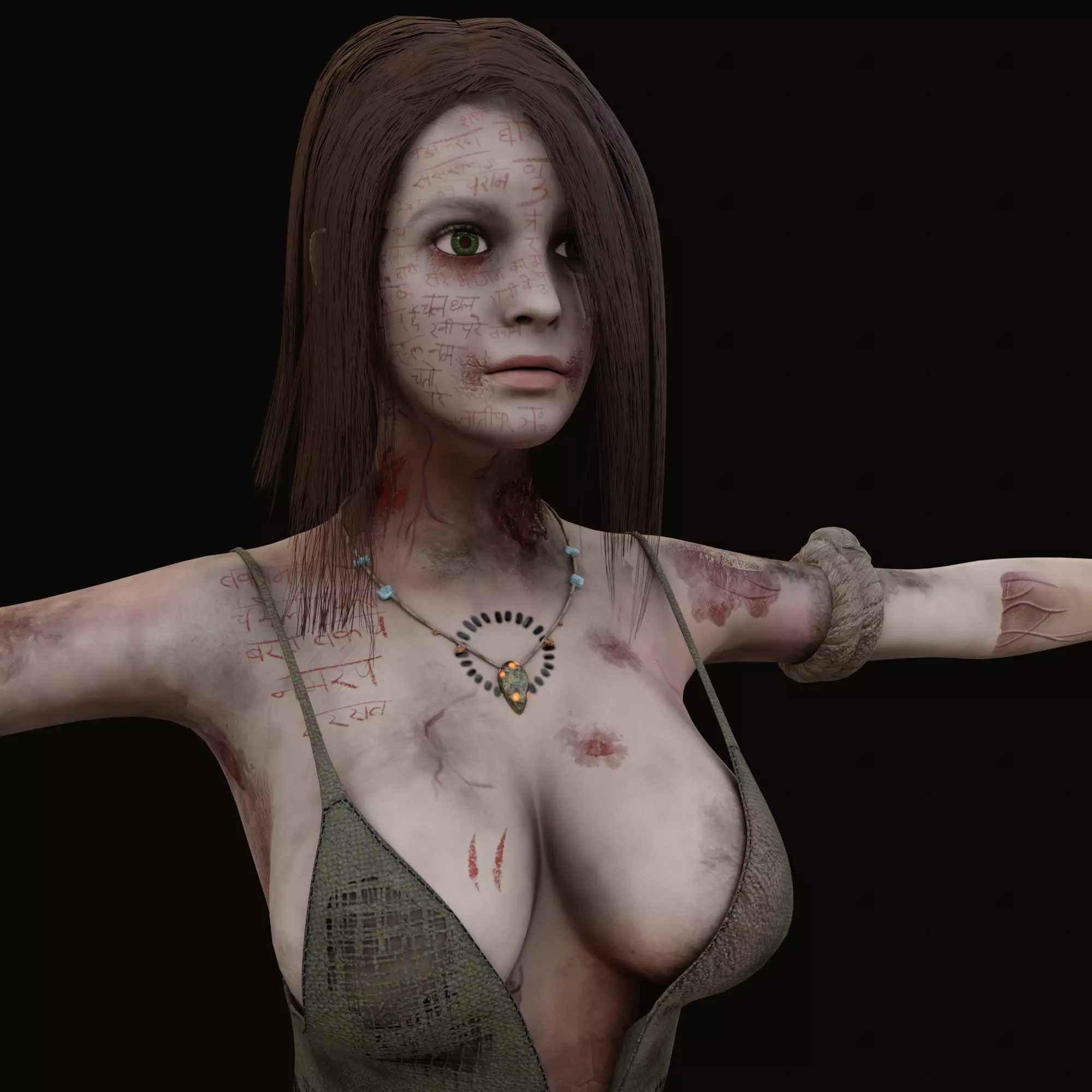 Zombie Witch 3D model_0