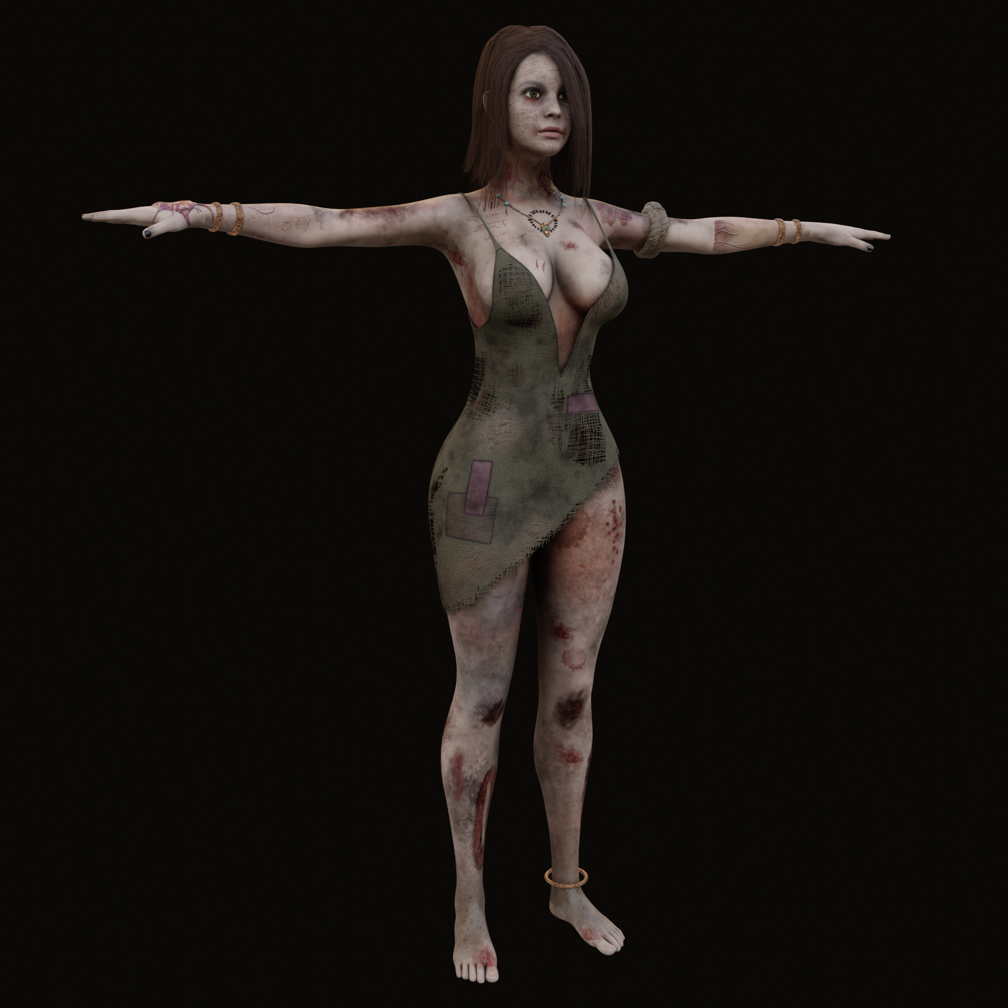 Zombie Witch 3D model_2
