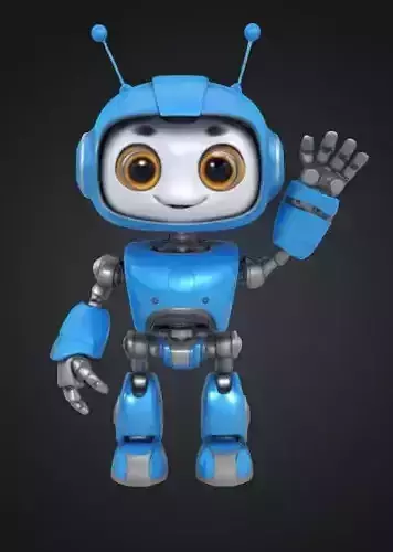 Friendly robot Free low-poly 3D model