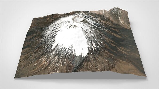 Mountain landscape Volcano Parinacota Bolivia and Chile 3D model