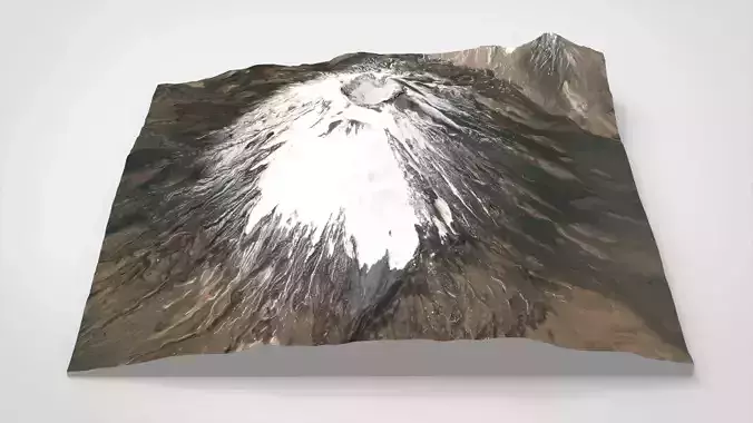 Mountain landscape Volcano Parinacota Bolivia and Chile 3D model