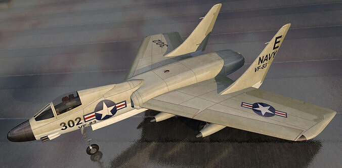 Vought-Grumman F-7U-3 Cutlass 3D model