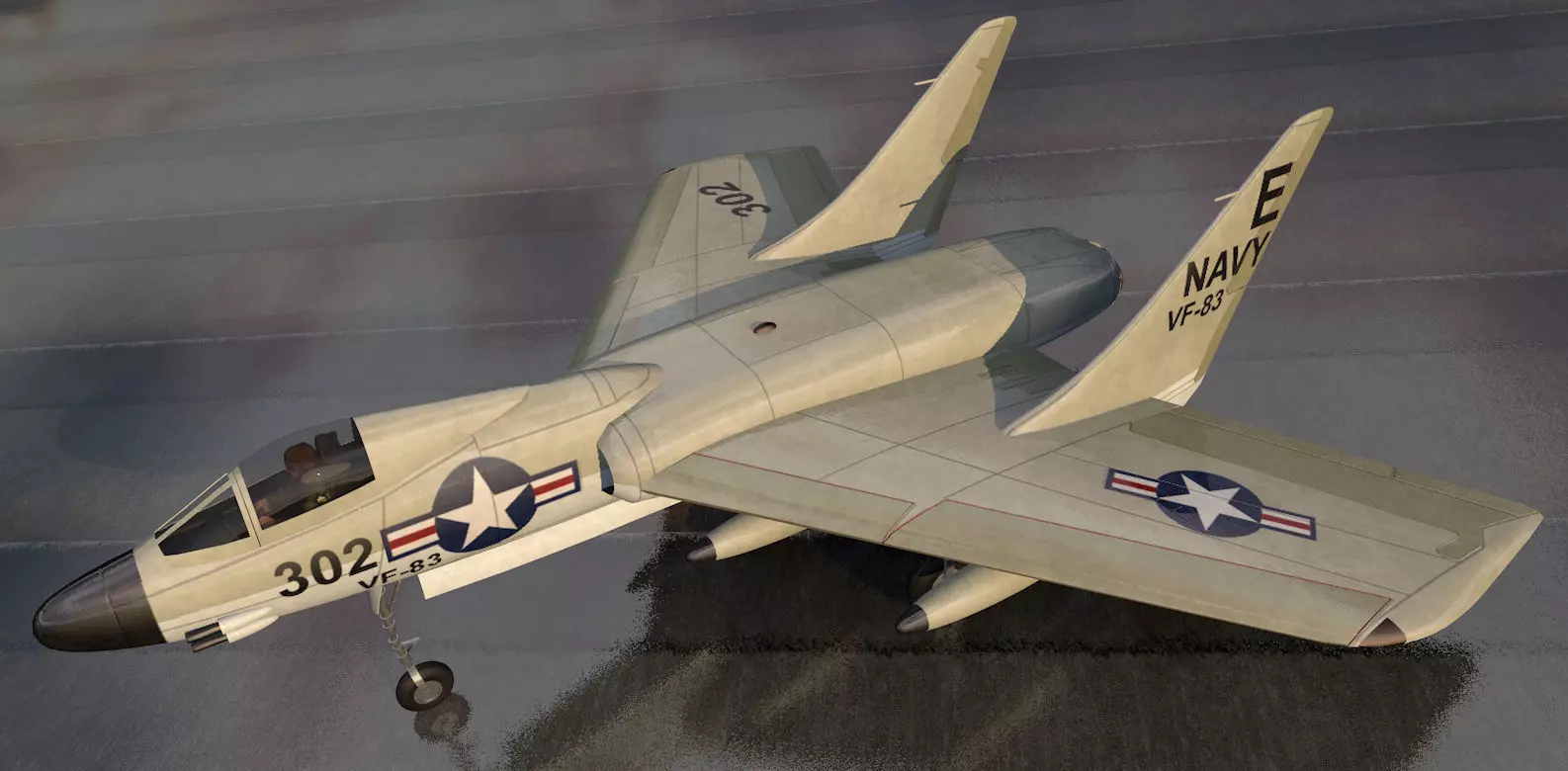 Vought-Grumman F-7U-3 Cutlass 3D model