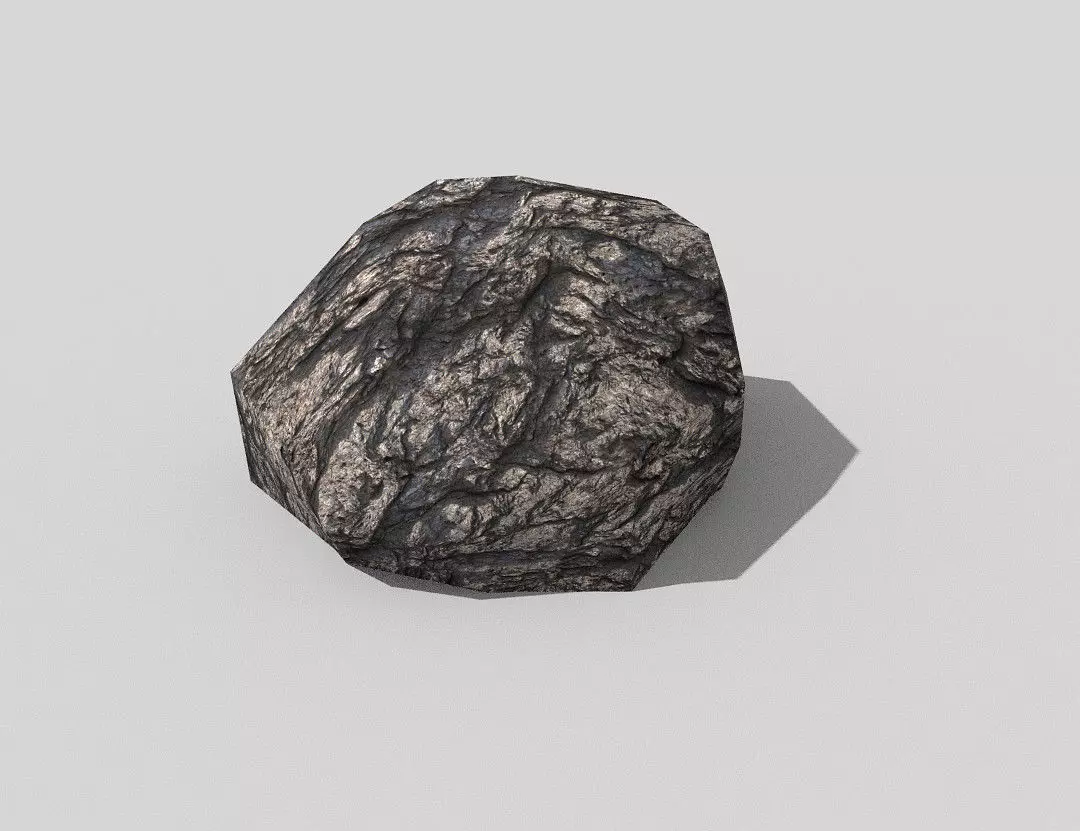 low poly rock Low-poly 3D model_0