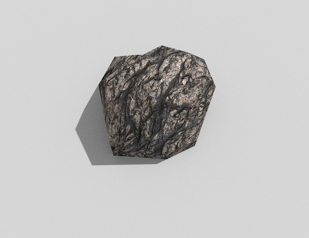 low poly rock Low-poly 3D model_1