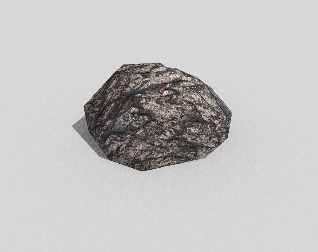 low poly rock Low-poly 3D model_2