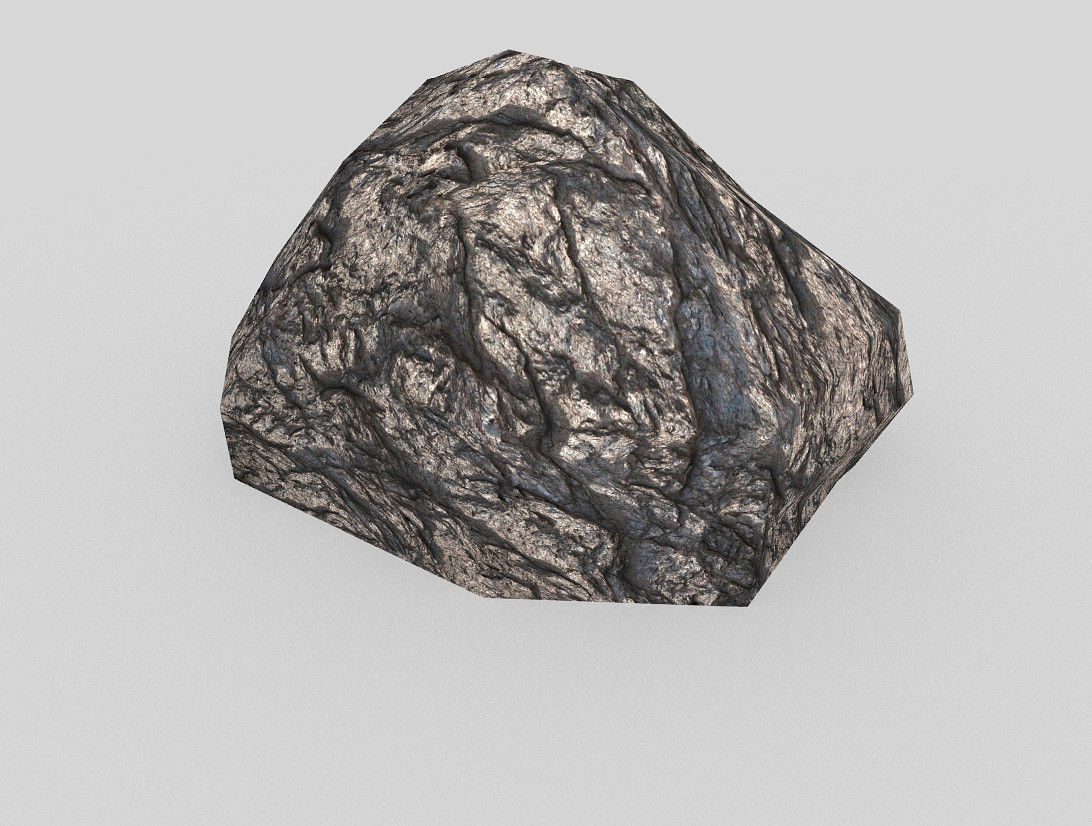 low poly rock Low-poly 3D model_3