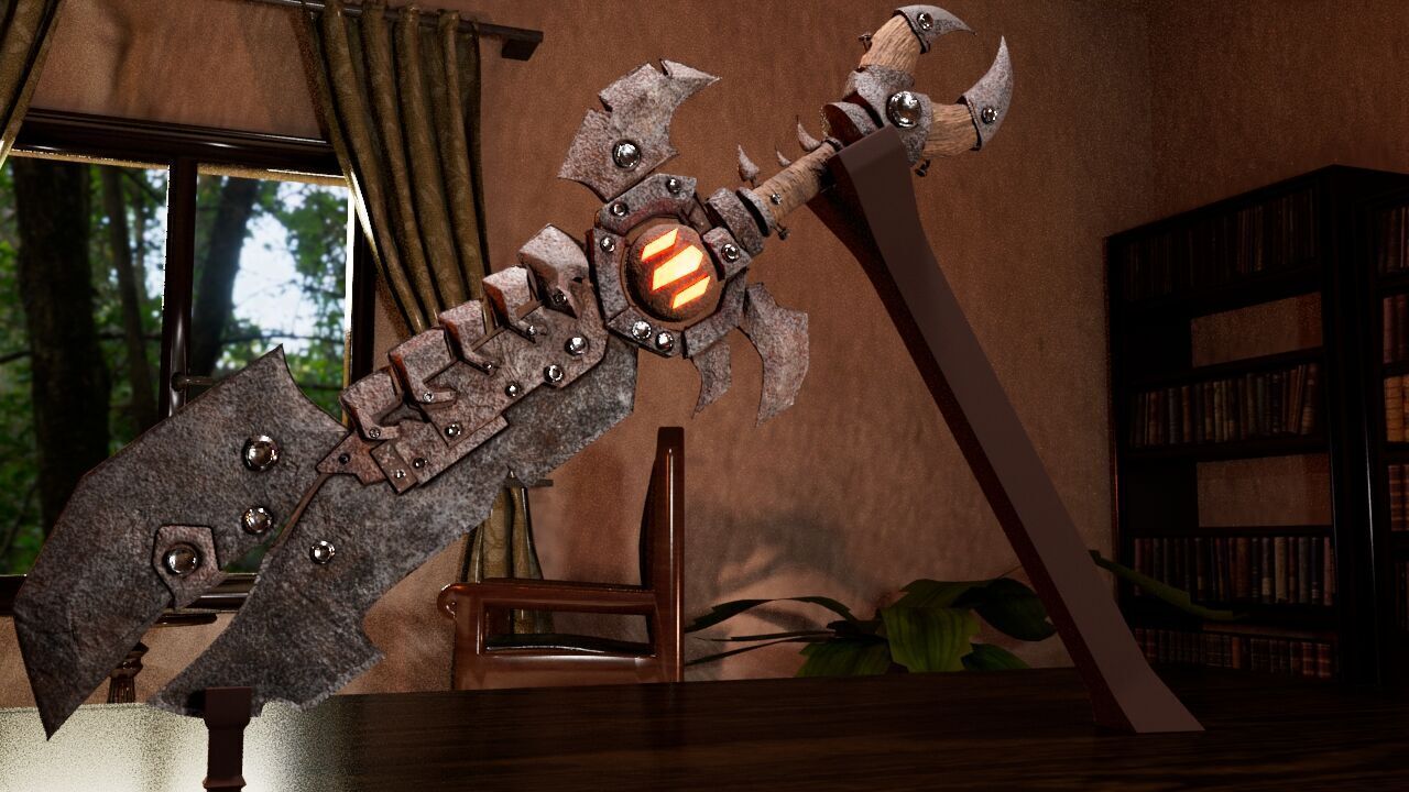 Fantasy Heavy Sword 3D model_3