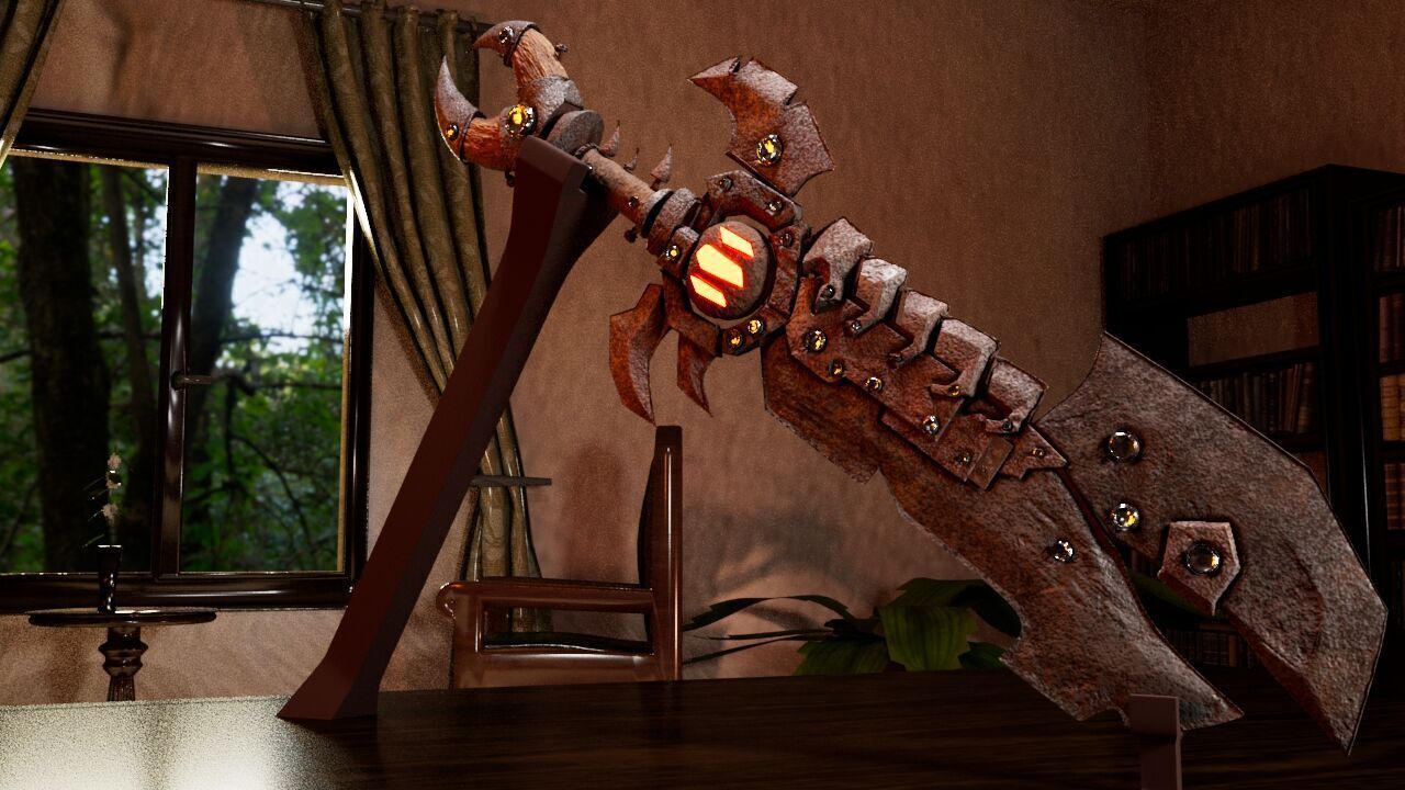 Fantasy Heavy Sword 3D model_2