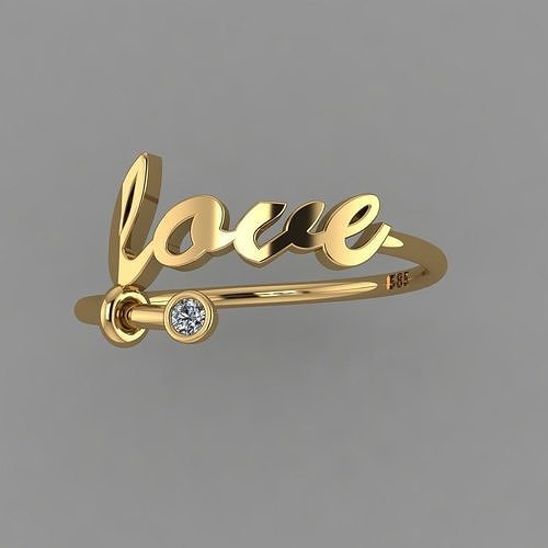 Love Ring STL 3D print model Love ring 3D print model 3D print model
