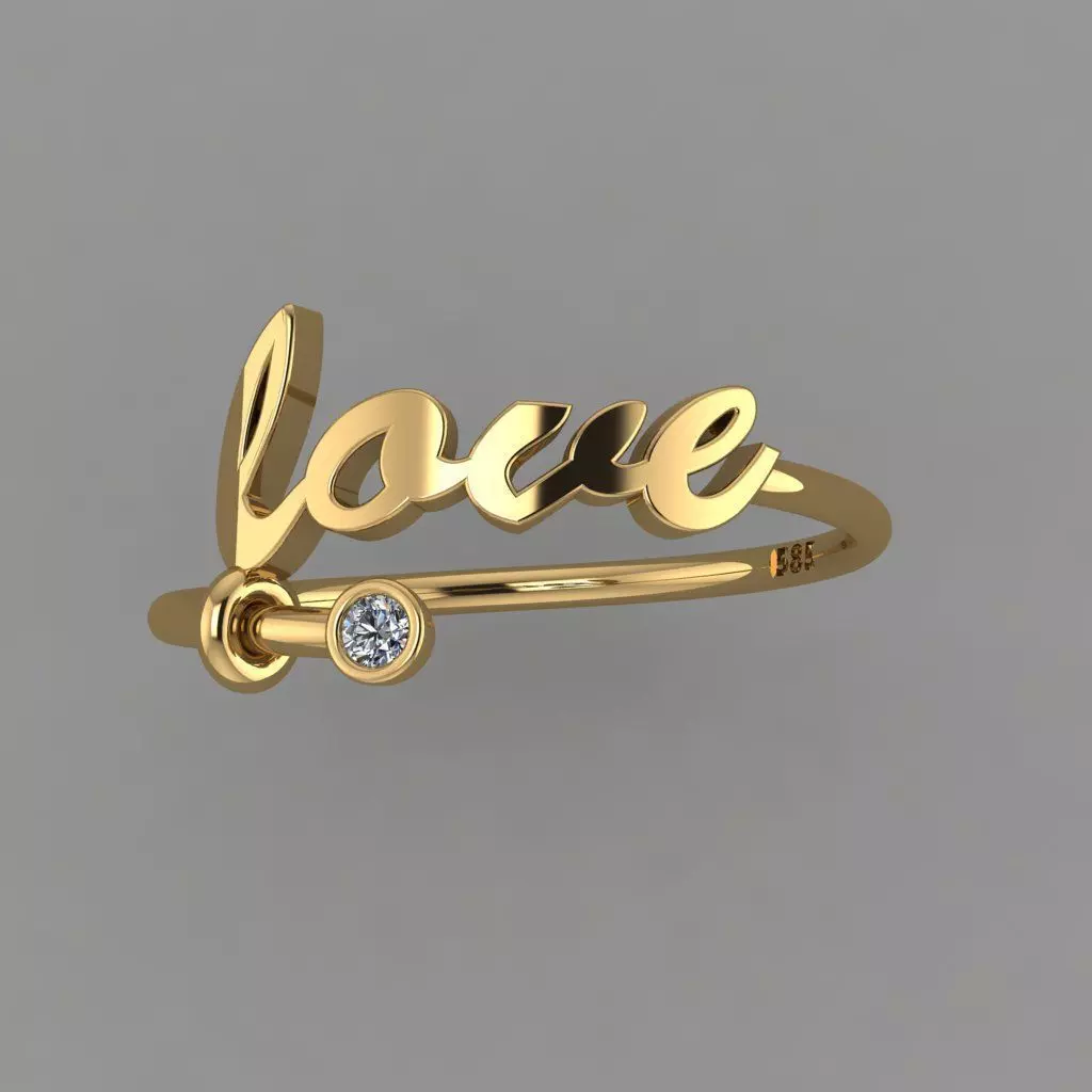 Love Ring STL 3D print model Love ring 3D print model 3D print model_0