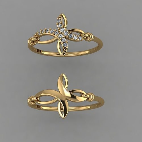 Cross Ring STL 3D print model Diamond Cross Ring 3D print model