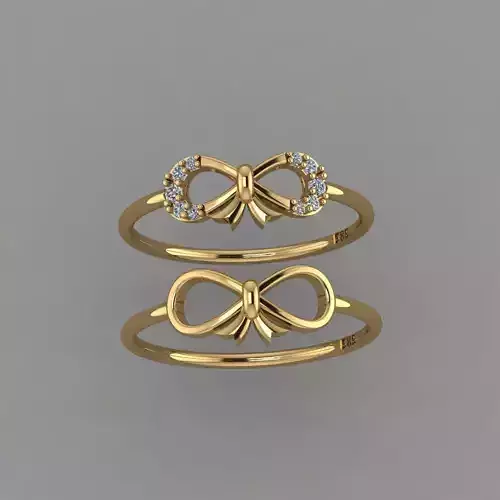 Diamond ribbon ring STL 3D print model 3D print model