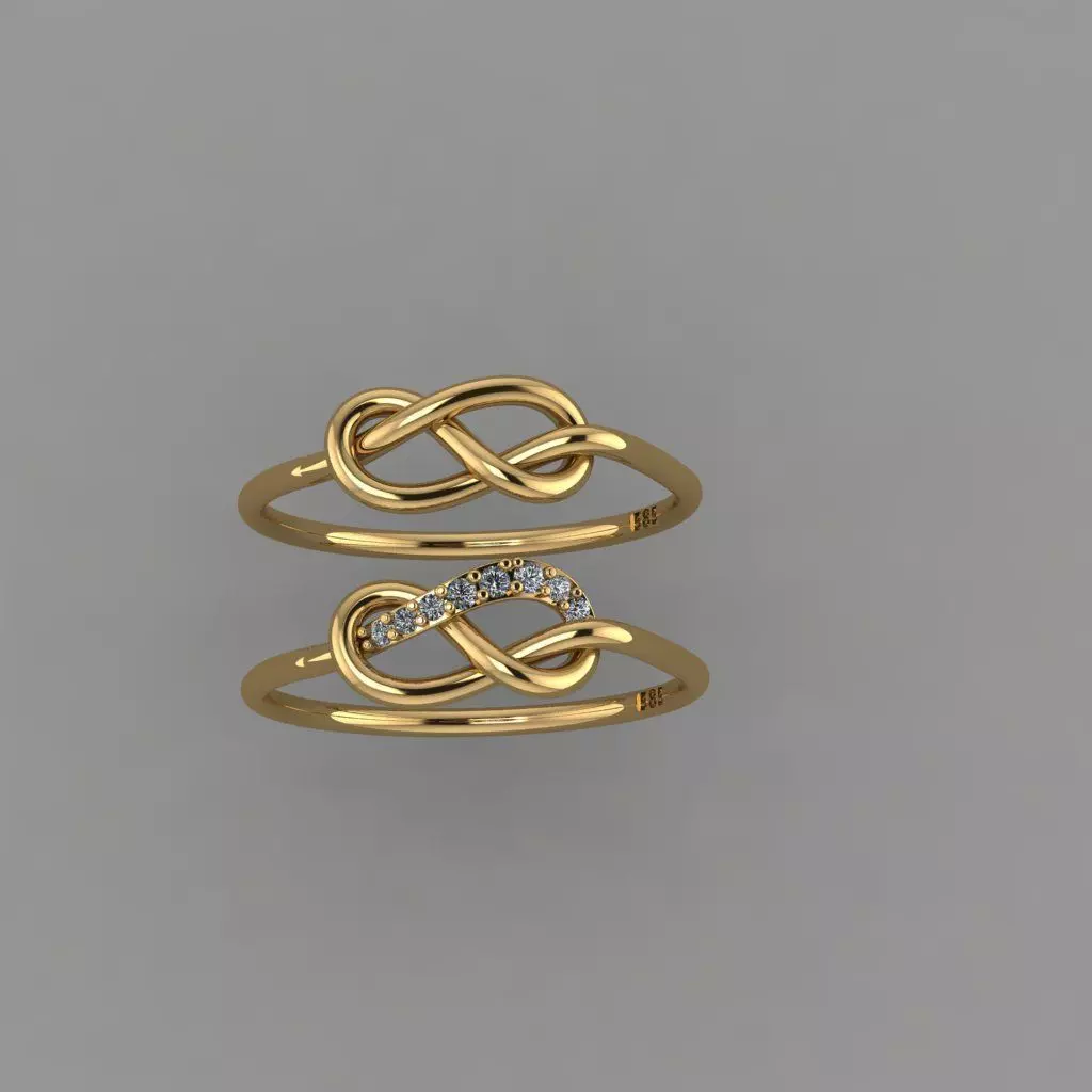 Diamond knot ring stl model Knot ring 3d print model 3D print model_0