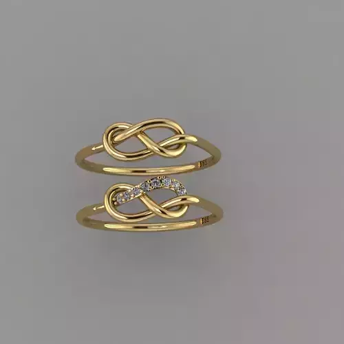 Diamond knot ring stl model  Knot ring 3d print model 3D print model