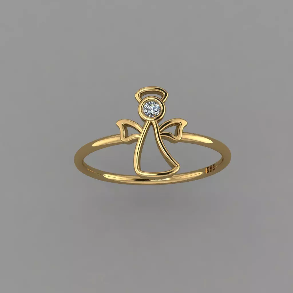 Angel ring 3D print model Wing Ring STL 3D print model_0