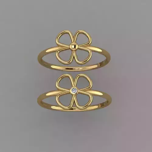 Tiny Flower Ring  3D Flower Ring  3D print model